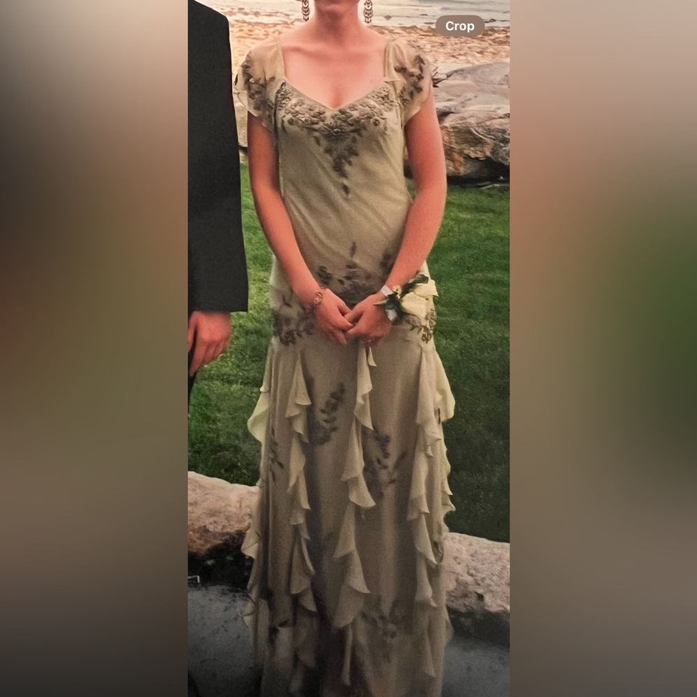 Elegant Sage Green Evening Gown